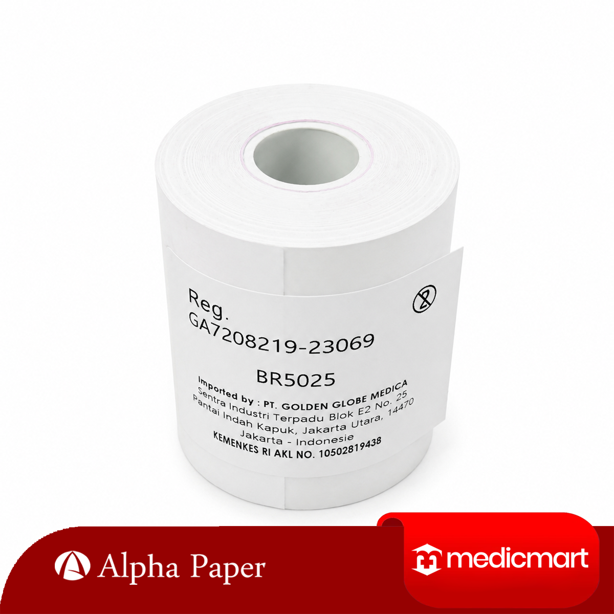 Thermal Alpha Paper | Blank Roll 50mm x 25m x 16mm | Kertas EKG/ECG - Image 1