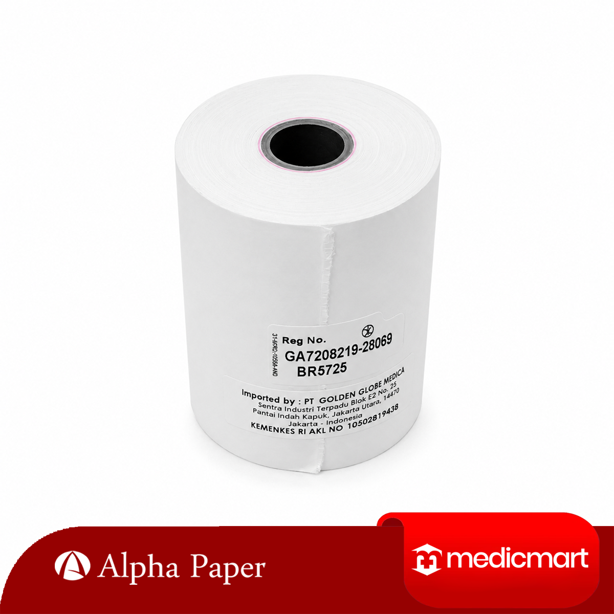 Thermal Alpha Paper | Blank Roll 57mm x 25m x 13mm | Kertas EKG/ECG - Image 1